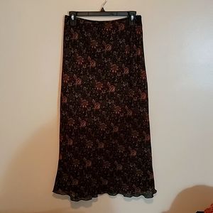 Kathy Lee Skirt Black Floral print Size 8